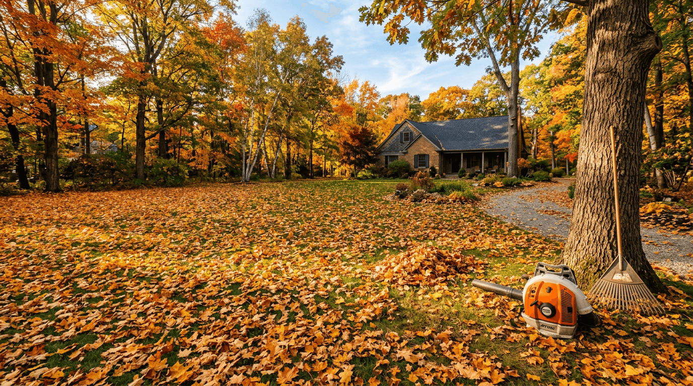 Fall leaf cleanup vs mulching leaves in place around Lexington