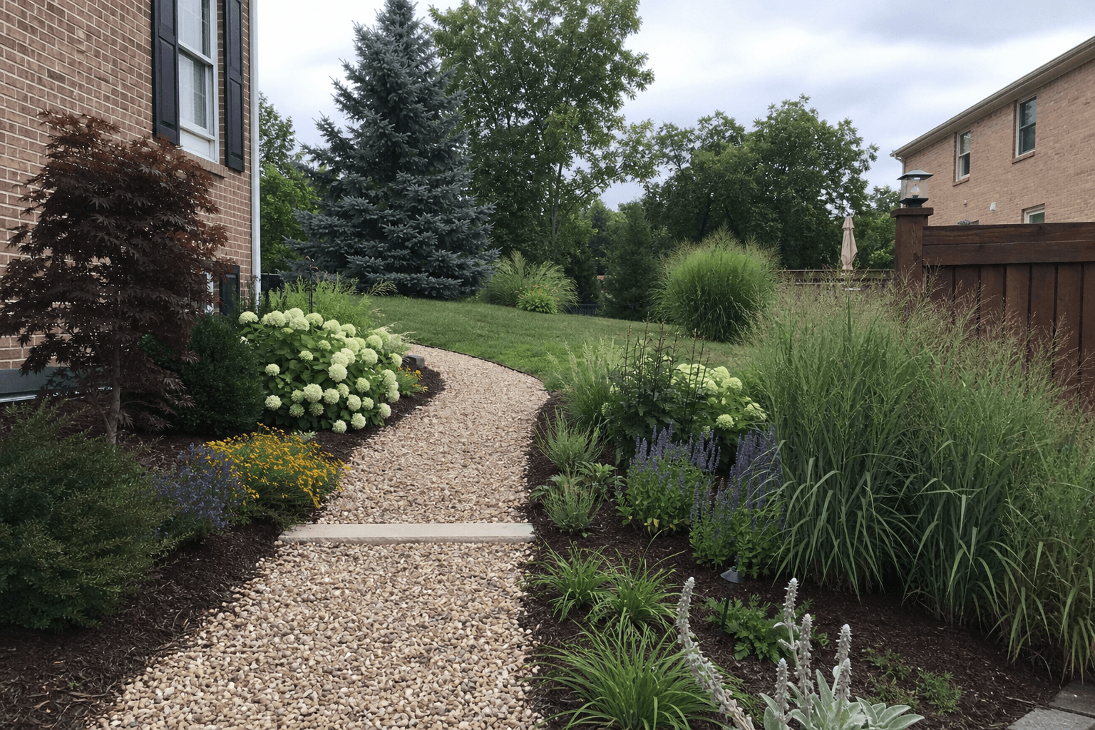 Modern residential landscape design near Lexington, KY