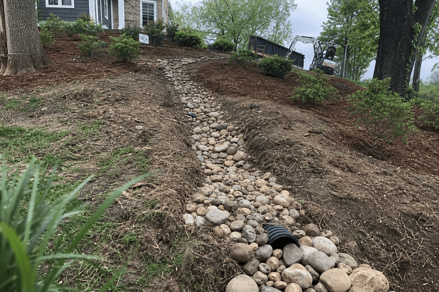 Drainage and water-management work supporting healthy turf in Lexington, KY
